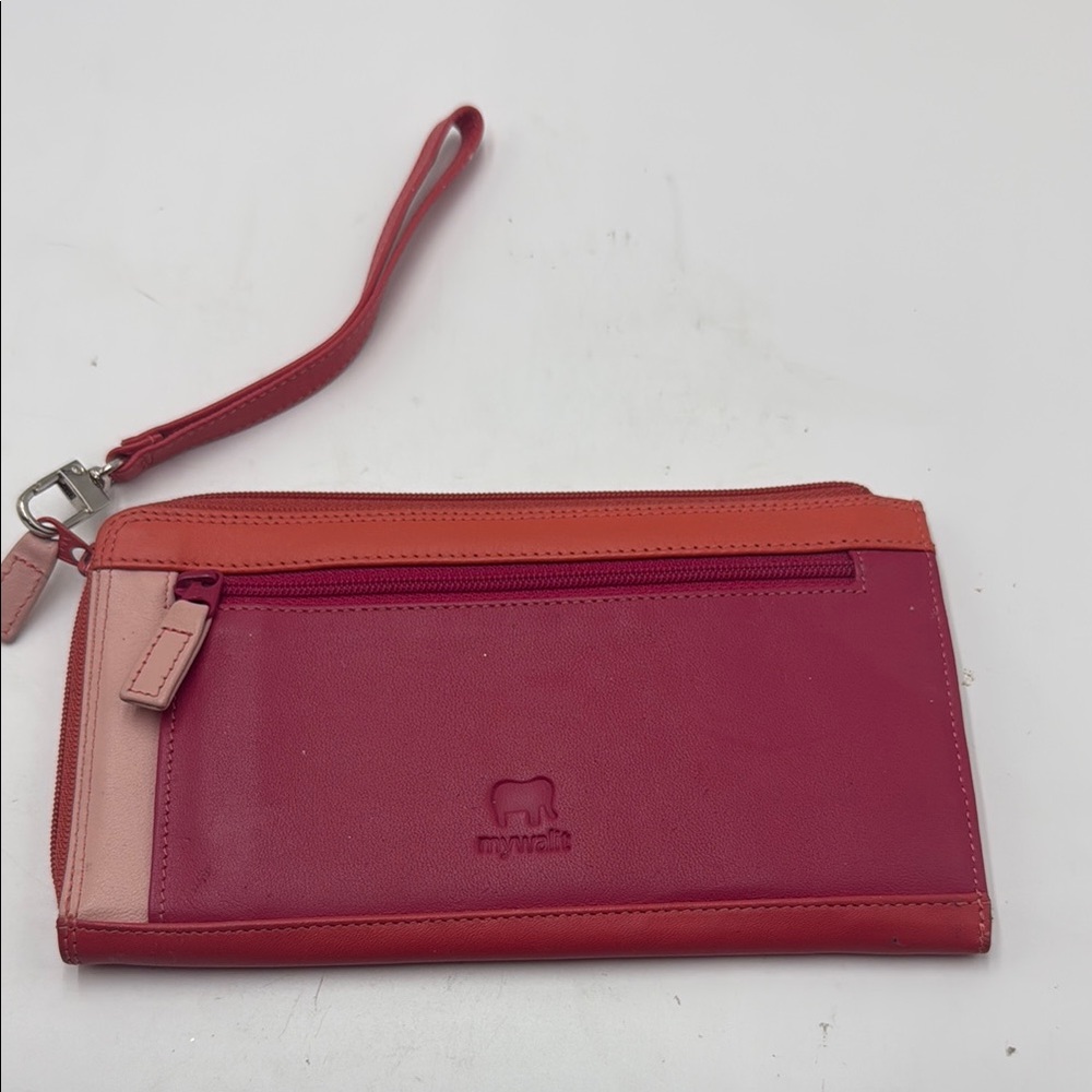 Pink Leather Wristlet